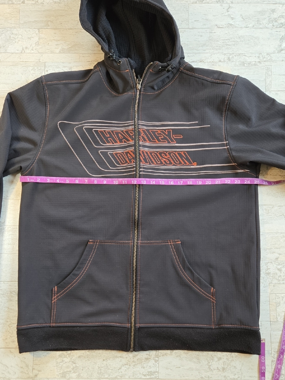 Harley Davidson Soft Shell windbreaker Jacket Racing Stripes Mens XL - Picture 5 of 8